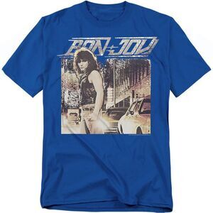 Bon Jovi Unisex Adult Runaway T-Shirt / Royal Blue